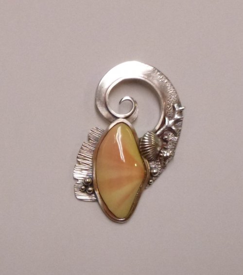 Judy Larson's Bead, Shell, and Rock Cabochons - Idea 4, Wire Jewelry Design, , shell cabochons